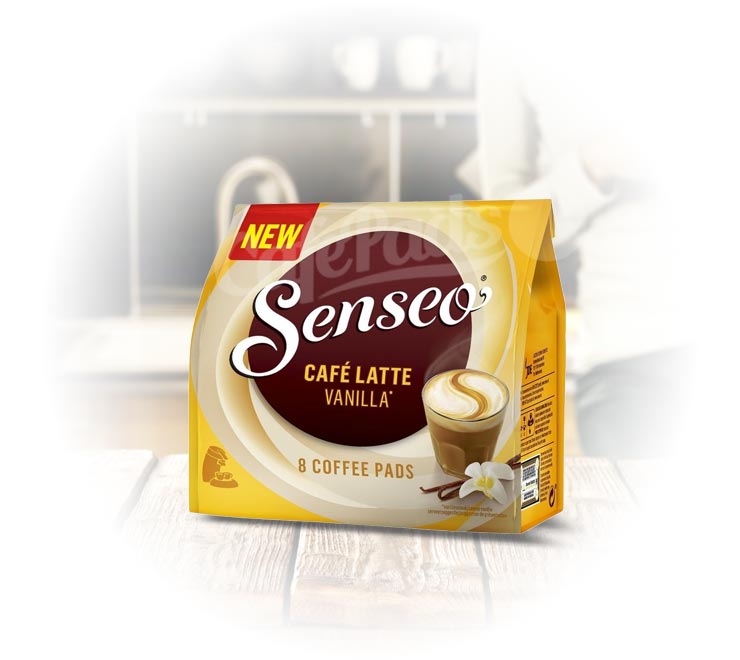 kawa, senseo, saszetki, ekspresy, philips, douwe egberts, latte, cafe, vanilla, 8 pads