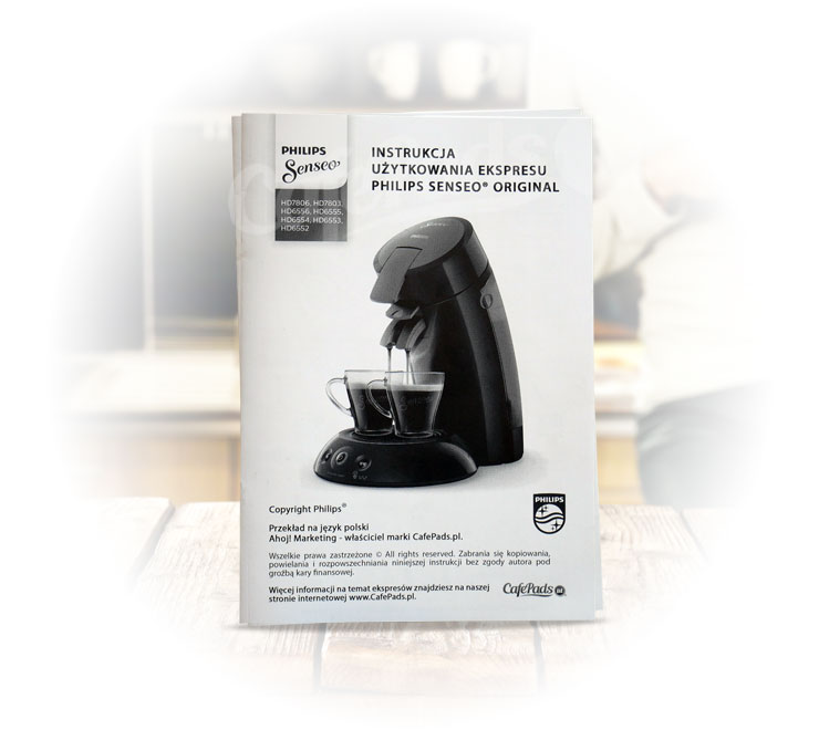 instrukcja obsługi, philips senseo, philips, senseo, język polski, classic, instrukcja do senseo, 7806, 7803, 6556, 6555, 6554, 6553, 6552