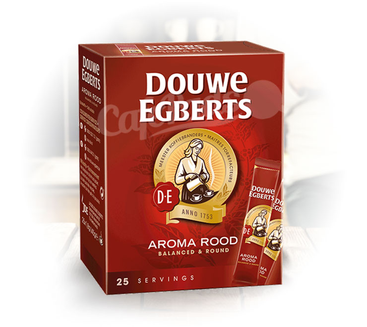 kawa, douwe egberts, aroma rood, 25, coffee, kawa rozpuszczalna, sticks