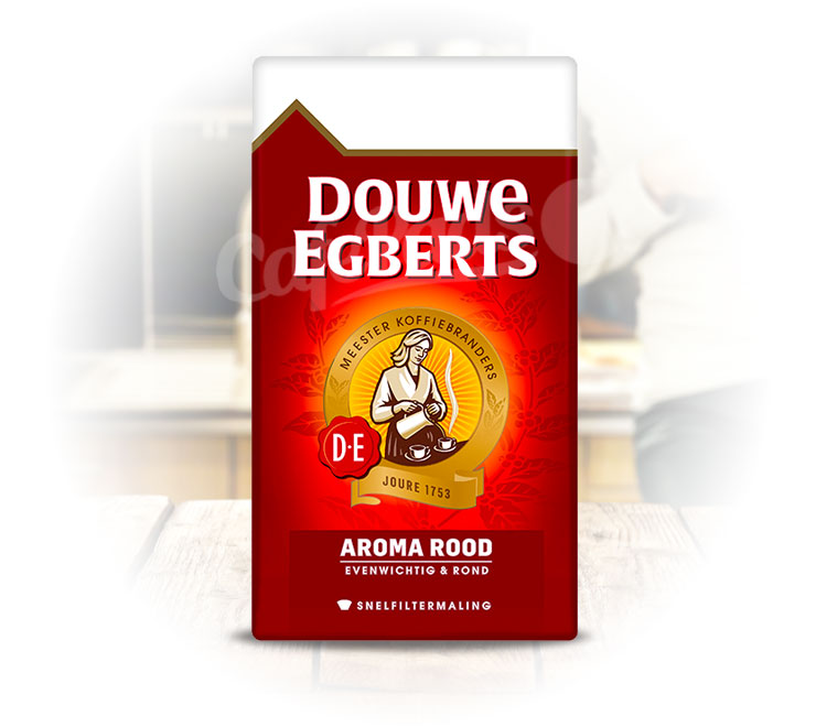 kawa, douwe egberts, aroma rood, 250g, coffee, kawa mielona, snelfiltermaling, holandia