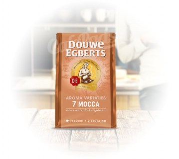 mocca, douwe egberts, kawa, mielona, miedziana, mocca, 250g
