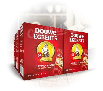 kawa, douwe egberts, aroma rood, 25, coffee, kawa rozpuszczalna, sticks