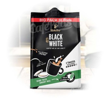 kawa, senseo, saszetki, ekspresy, philips, tchibo, Black & White, 36 pads