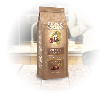 kawa, 3, douwe egberts, 500g, verfijnd, bonen, ziarna, light, lekka, smaczna, kawa z holandii, holandia